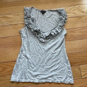 Express vintage Gray Ruffle collared Sleeveless Tank Top Y2K preppy